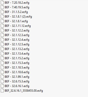 BEF ecfg files
